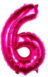 Ballon Chiffre 6 Fuchsia 35 cm Ballon Chiffre 6 Fuchsia 35