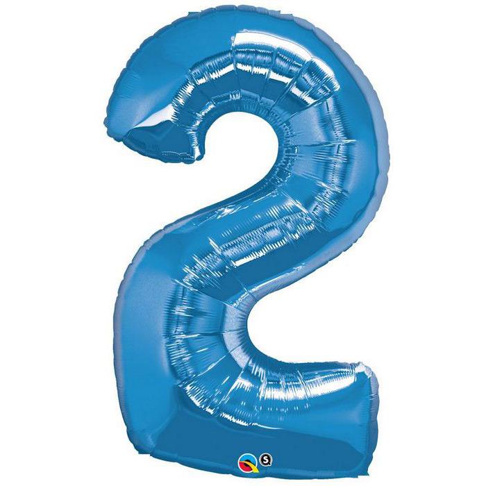 Ballon Géant Chiffre 2 Bleu