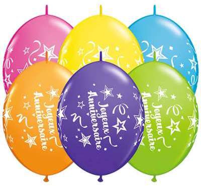 Guirlande 50 Ballons Joyeux Anniversaire Etoiles