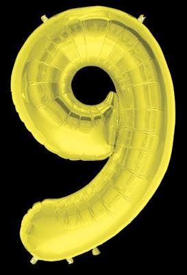 Ballon Chiffre 9 Or 90 cm Ballon Chiffre 9 Or 90 cm