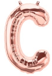 Ballon Lettre C Rose Champagne 35cm