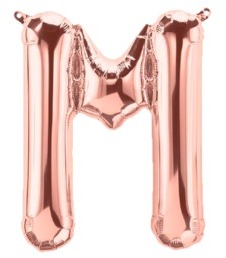 Ballon Lettre M Rose Champagne 35cm