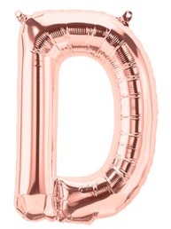 Ballon Lettre D Rose Champagne 35cm