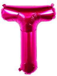 Ballon Lettre T Fuchsia 35 cm