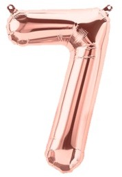 Ballon Chiffre 7 Rose Champagne 35cm