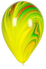 Ballon Marbré Jaune Vert et Rouge Ballon Marbré Jaune Vert et