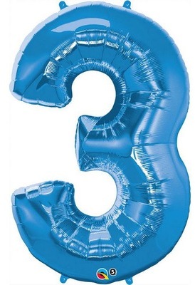 Ballon Géant Chiffre 3 Bleu