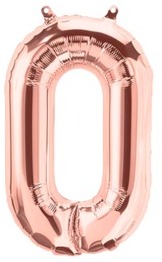 Ballon Lettre O Rose Champagne 35cm