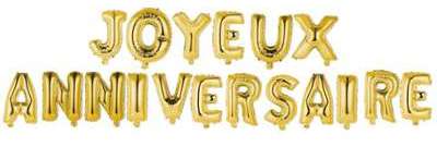 Guirlande 18 Ballons joyeux Anniversaire Or