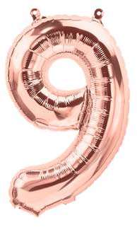 Ballon Chiffre 9 Rose Champagne 90cm Ballon Chiffre 9 Rose Champagne