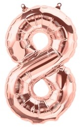 Ballon Chiffre 8 Rose Champagne 35cm