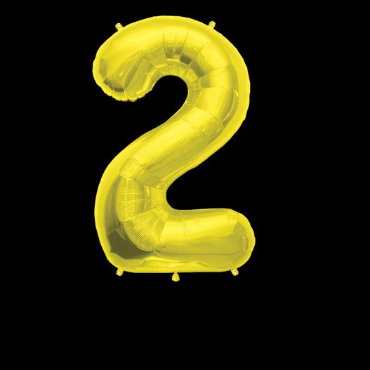 Ballon Chiffre 2 Or 90 cm