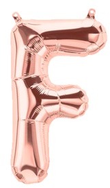 Ballon Lettre F Rose Champagne 35cm