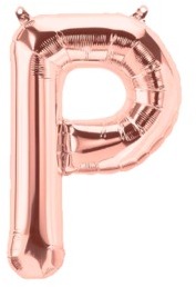 Ballon Lettre P Rose Champagne 35cm