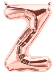 Ballon Lettre Z Rose Champagne 35cm