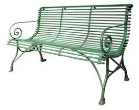 Banc de jardin en métal fer forgé 3 places Arras