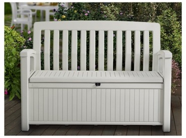 Coffre banc en résine blanc - 227L - CHALET & JARD