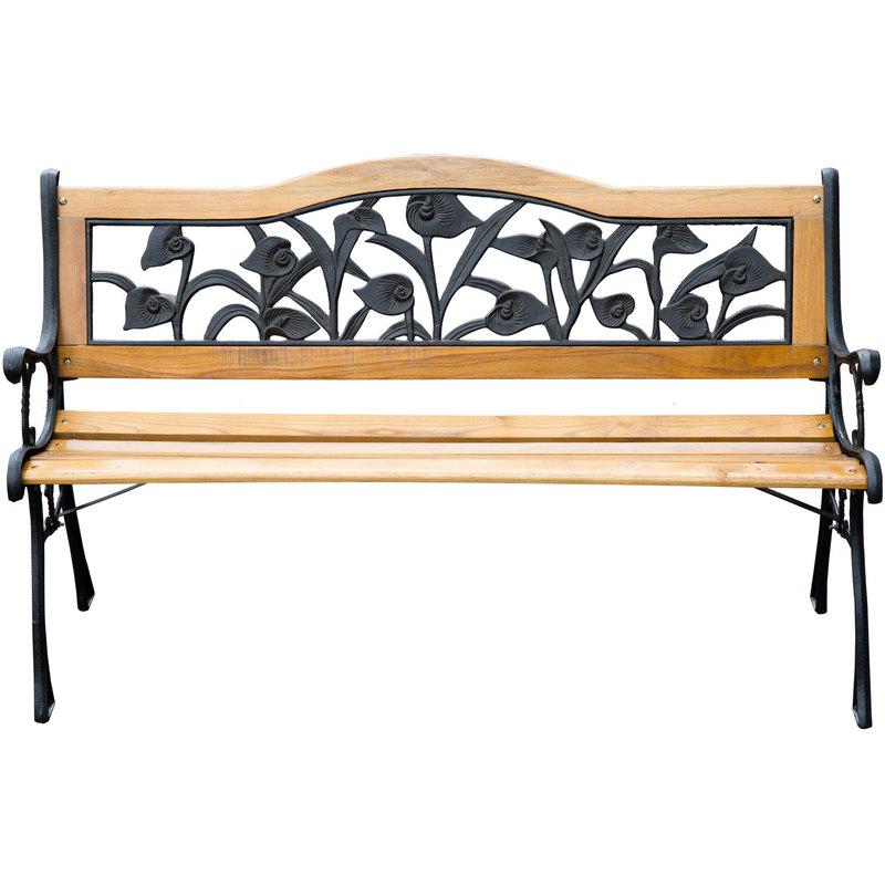 Banc banquette de jardin terrasse parc bois et aci