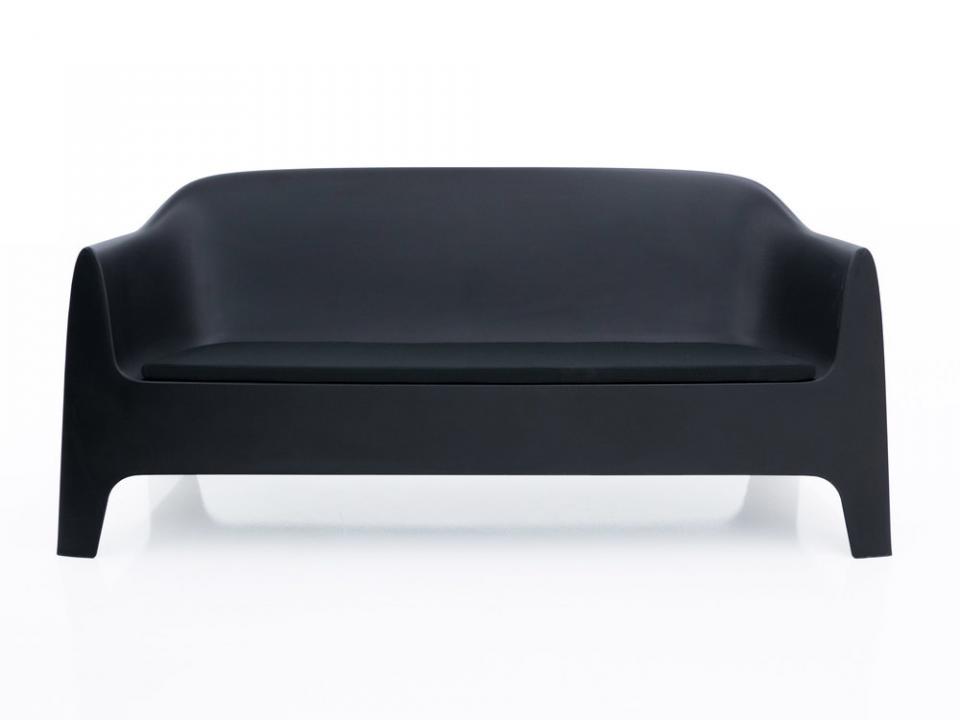Canapé de jardin en polypropylène injecté Sofa Noir Canapé de jardin en polypropylène