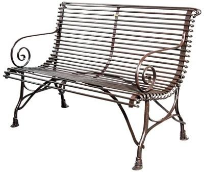 Banc de jardin en métal fer forgé 2 places Arras
