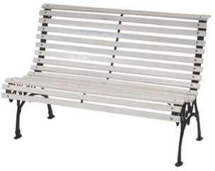 Banc de jardin en bois et fonte 122cm blanc - DéCOSHOP26 Banc de jardin en bois et