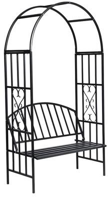 VidaXL Gloriette de jardin noire avec banc
