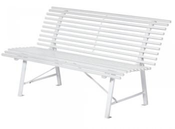 Banc de jardin 3 places en acier longueur 150cm Blanc Banc de jardin 3 places en