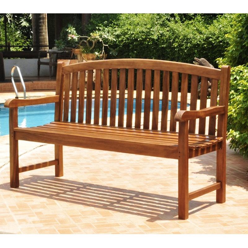 Banc de jardin en bois de teck huilé - 120 cm