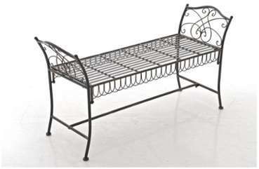 Banc banquette design en fer forgé laqué bronze vieilli Banc banquette design en fer