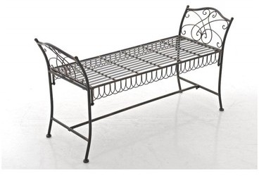 Banc banquette design en fer forgé laqué bronze vi