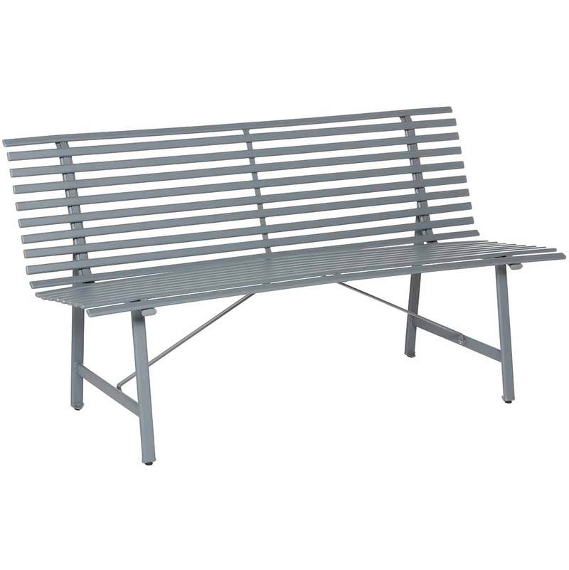 Banc de jardin en métal Tampa Gris ardoise Hespéri