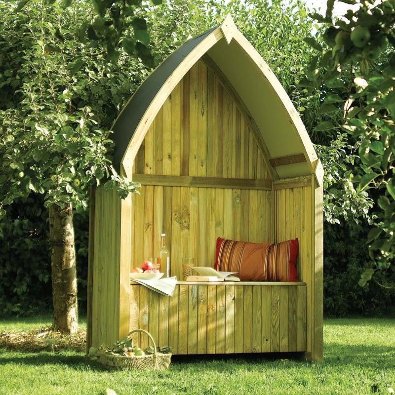 Kiosque banc + coffre en bois FSC Rowlinson