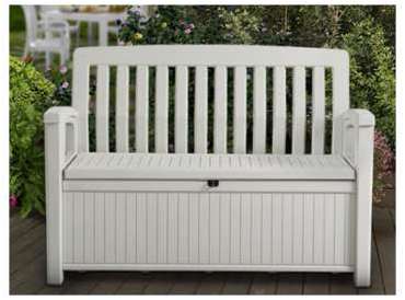 Coffre banc en résine blanc PATIO BENCH- 227L - KE