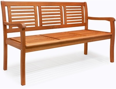 Banc de jardin 3 places eucalyptus pré-huilé pour