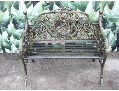 Banc de jardin en fonte patine bronze