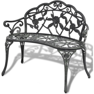 VidaXL Banc de jardin en aluminium coulé vert