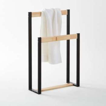 Porte-serviette en métal et pin, Hiba - La Redoute