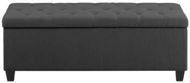 Banc design en tissu capitonné coloris gris