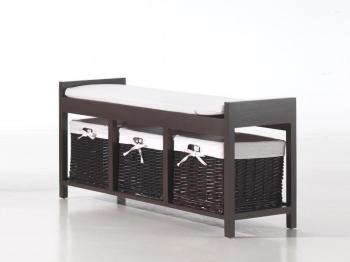 Banc en rotin KODI 3 tiroirs marron colorado