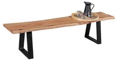 Banc contemporain 180 x 40 cm avec plateau en bois Banc contemporain 180 x 40