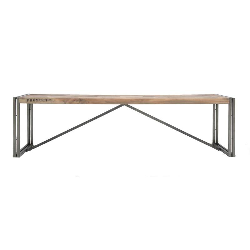 Banc en bois 220 cm - INDUSTRY - L 220 x l 40 x H
