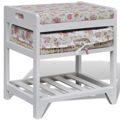 VidaXL Tabouret en bois avec rack pour chaussures et VidaXL Tabouret en bois avec