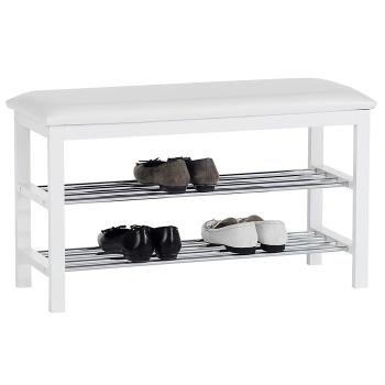 Banc à chaussures SANA 2 étagères blanc Banc à chaussures SANA 2 étagères