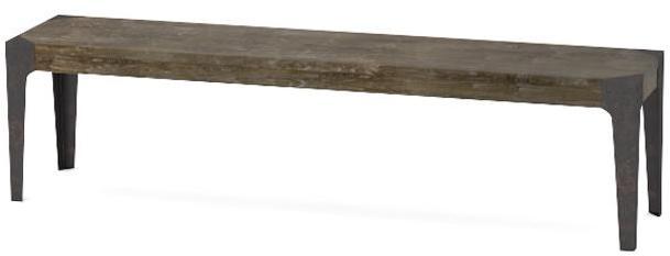Banc mobilier vintage en bois et métal au design i