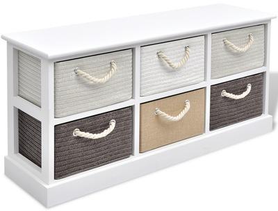 VidaXL Banc de rangement 6 tiroirs Bois