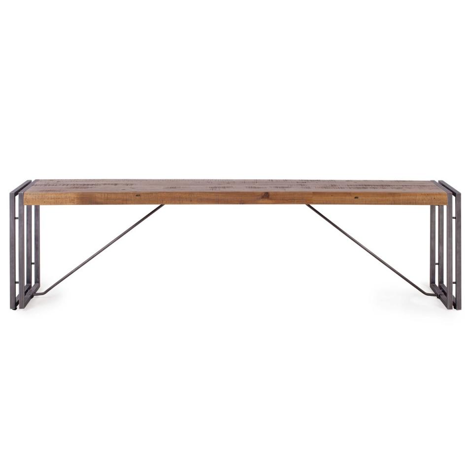 Banc bois et méta Oméga - Marron