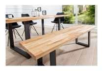 Banc moderne en bois massif avec piètement en méta