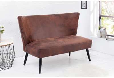 Banc design en bois microfibre marron Julius 115 cm Banc design en bois microfibre