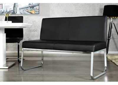 Banc 120 cm en simili cuir avec piétement chromé c