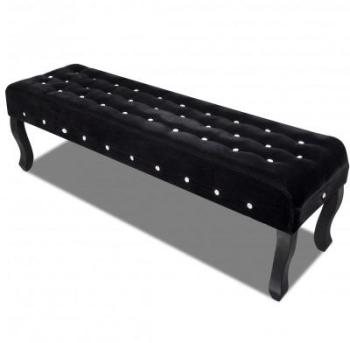 VidaXL Banc capitonné en velours avec boutons cristaux VidaXL Banc capitonné en velours